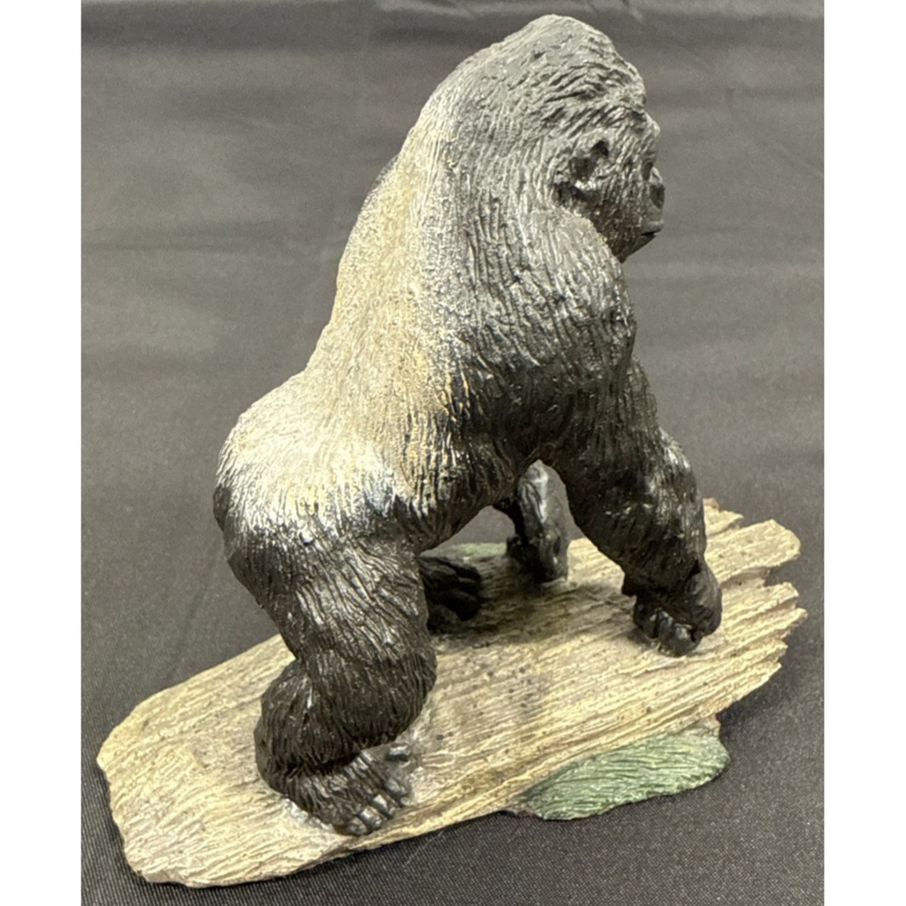 Franklin Mint Gorilla Sculpture Wildlife Collection 4in Black 1987 Silverback - Picture 5 of 11